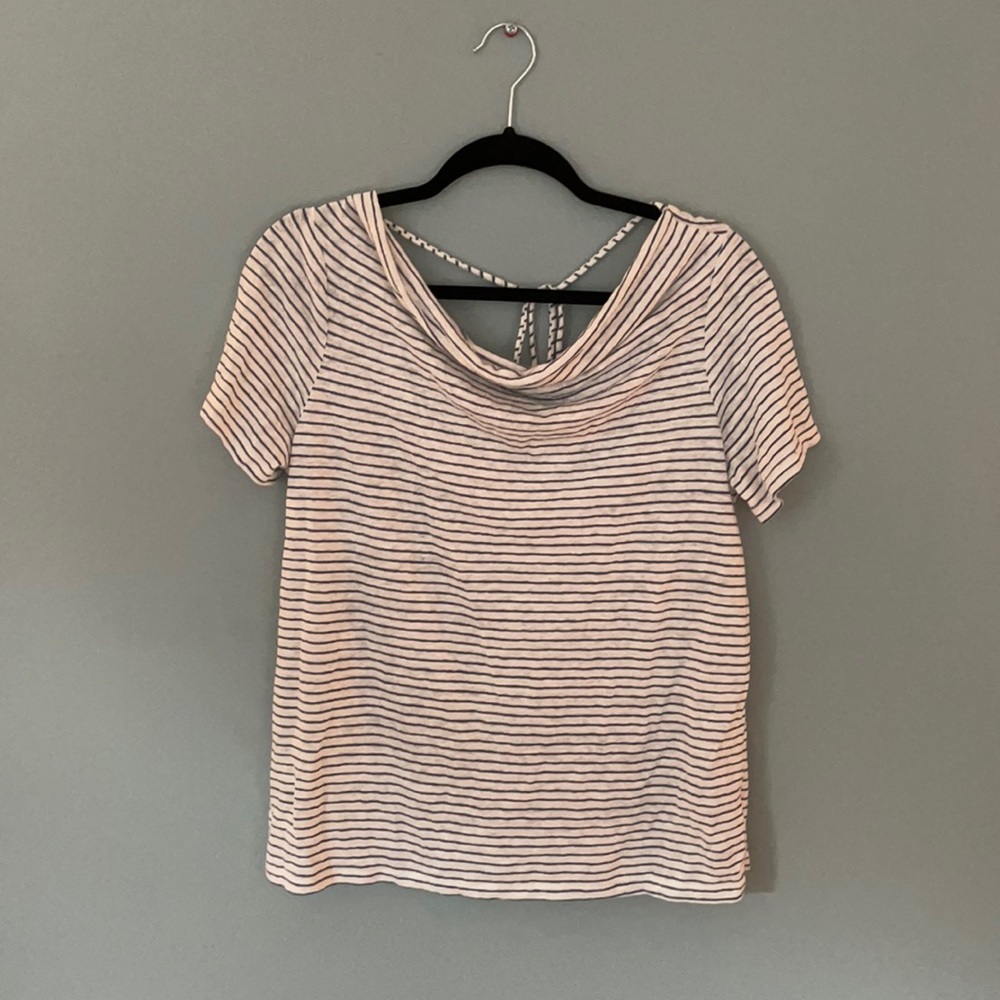 Maeve by Anthropologie blue and white striped top